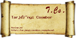 Tarjányi Csombor névjegykártya